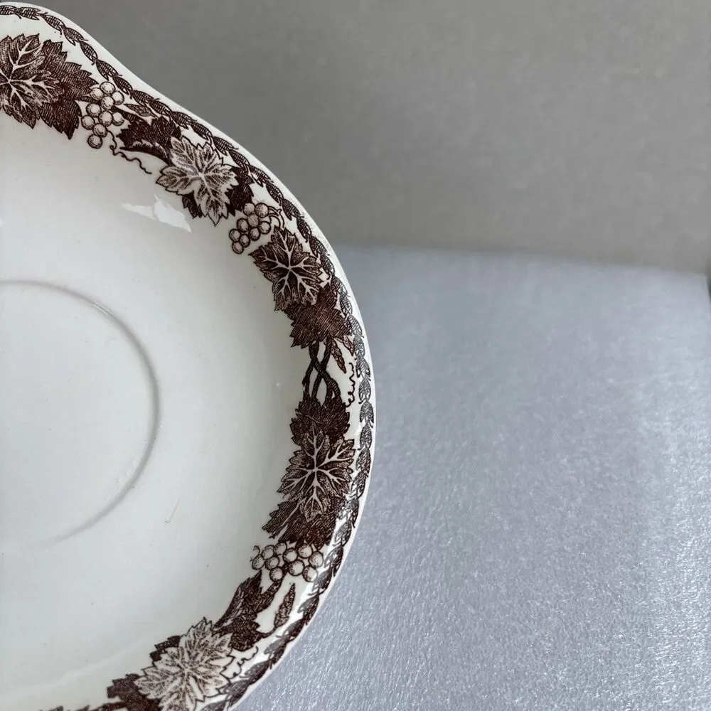 Vtg Miniature Staffordshire Style Bowl No Pitcher Brown Transferware Replacement